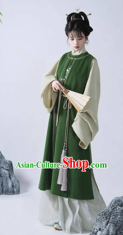 China Ming Dynasty Replica Costumes Young Woman Hanfu Traditional Fashion Ancient Noble Mistress Outfit