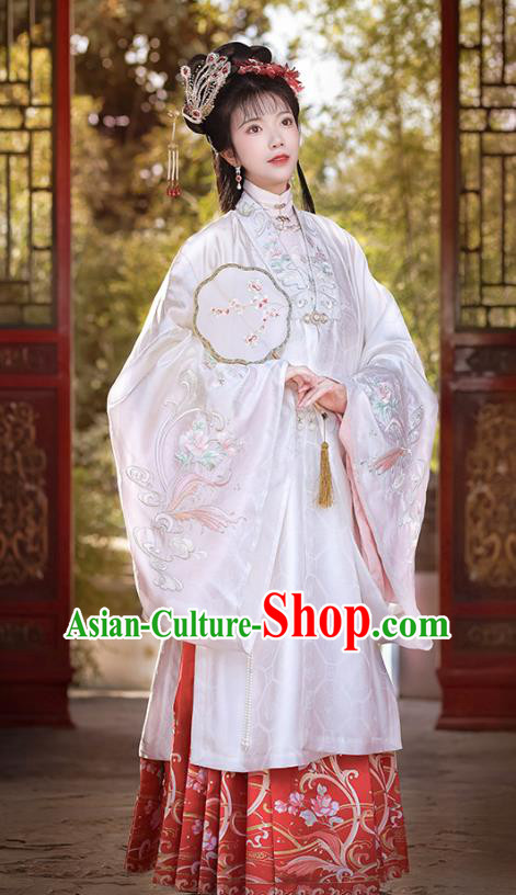 China Traditional Hanfu A Dream in Red Mansions Shi Xiang Yun Dress Ancient Ming Dynasty Young Beauty Costumes