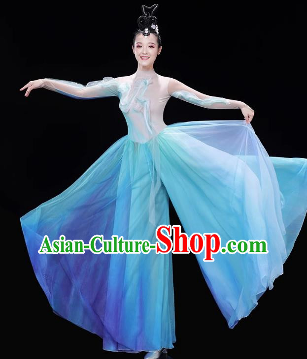 Classical Dance Green Water Green Mountain Dance Costume Women S Green Gradient Modern Opening Dance Partner Dance Skirt Performance Costume