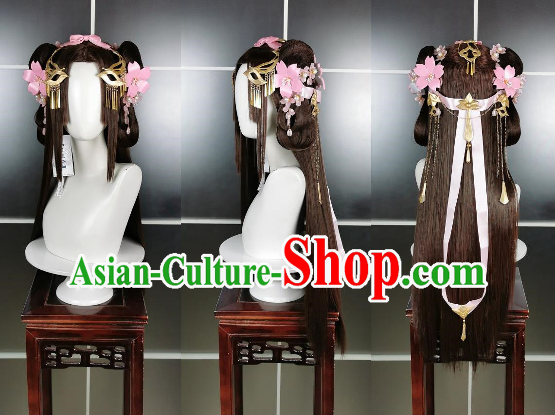 Qixiu Loli Yanyun Xiuluo Wig and Headdress Jianwang 3 Jiansan Cosplay Headpiece