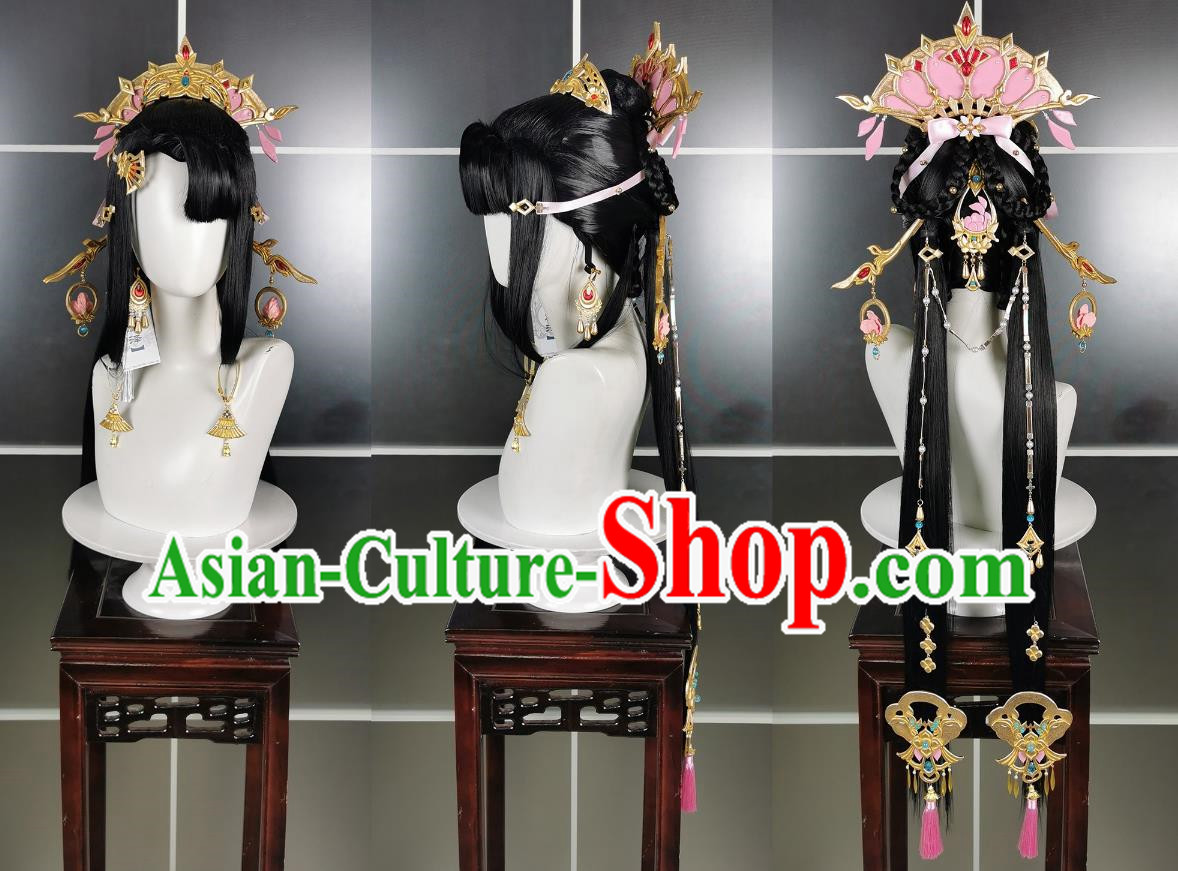 Qixiu Loli Chengji Xiuluo Wig and Headdress Jianwang 3 Jiansan Cosplay Headpiece