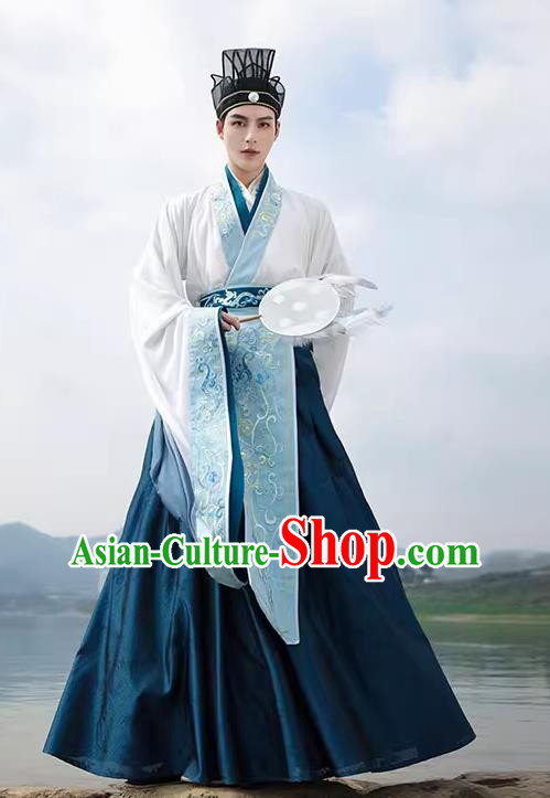 China Ancient Noble Prince Clothing Jin Dynasty Historical Costumes Embroidered Cao Zhi Hanfu
