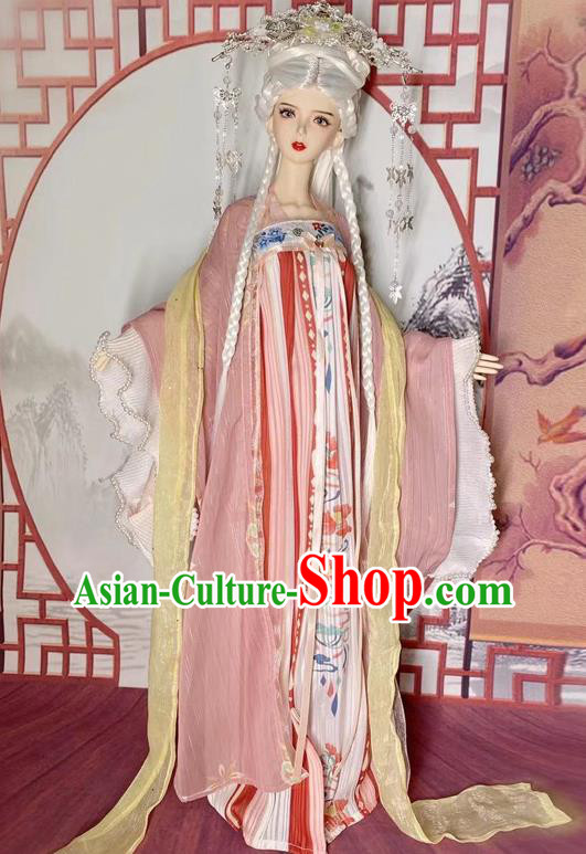 Customize Ancient Girl Light Pink Ruqun Dress Handmade BJD Costume Top Figurine Hanfu Clothing