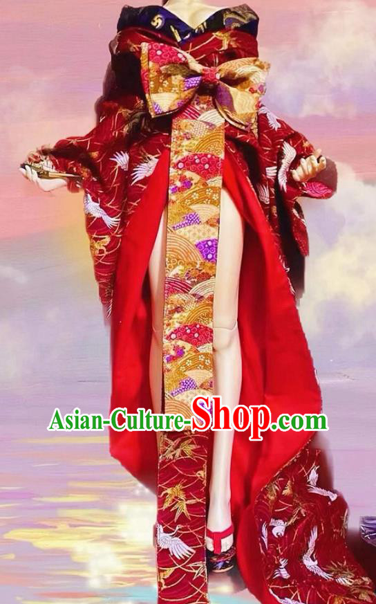 Handmade BJD Doll Costume Top Super Dollfie Clothing Customize Girl Trailing Kimono