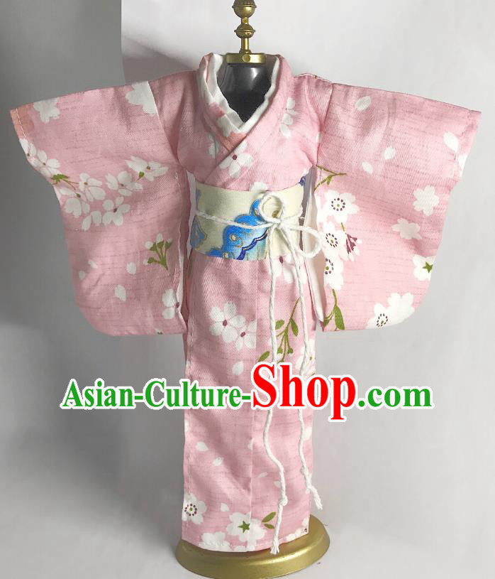 Customize Lady Pink Kimono Handmade BJD Doll Costume Top Super Dollfie Japanese Female Clothing
