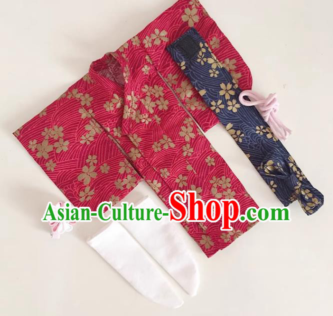 Top Super Dollfie Japanese Clothing Customize Furisode Kimono Handmade BJD Doll Megenta Costume