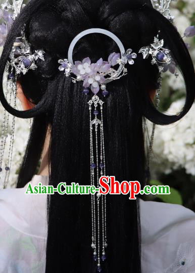 Handmade Tassel Headgear Chinese Ancient Princess Hair Stick Top Hanfu Hair Jewelry