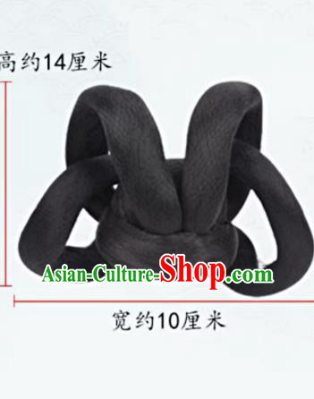 Top Hanfu Court Woman Headpiece Handmade Chignon Chinese Song Dynasty Empress Wig