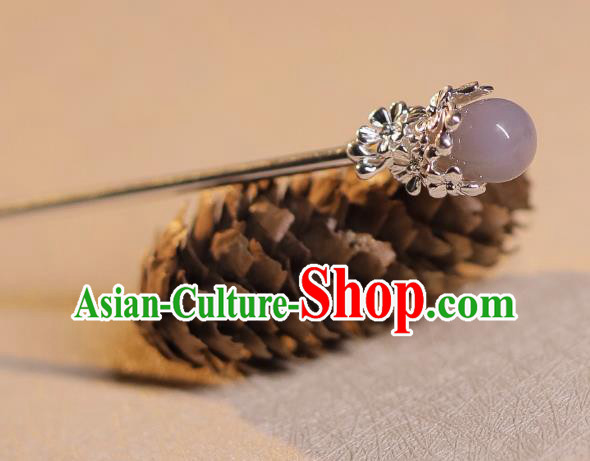 Handmade Silvery Crown and Hairpin Chinese Ancient Prince Hair Jewelries Top Hanfu Male Headgear