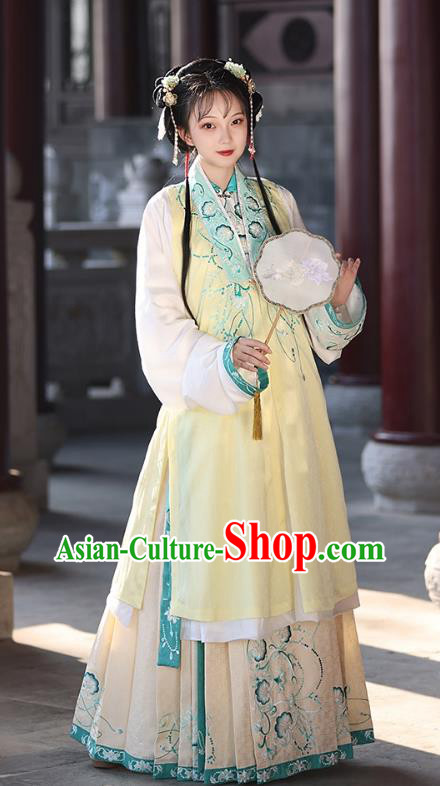 China Ming Dynasty Young Lady Hanfu A Dream in Red Mansions The Twelve Beauties of Jinling Qiao Jie Costumes