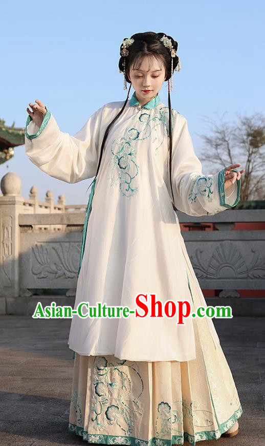 China Ming Dynasty Young Lady Hanfu A Dream in Red Mansions The Twelve Beauties of Jinling Qiao Jie Costumes
