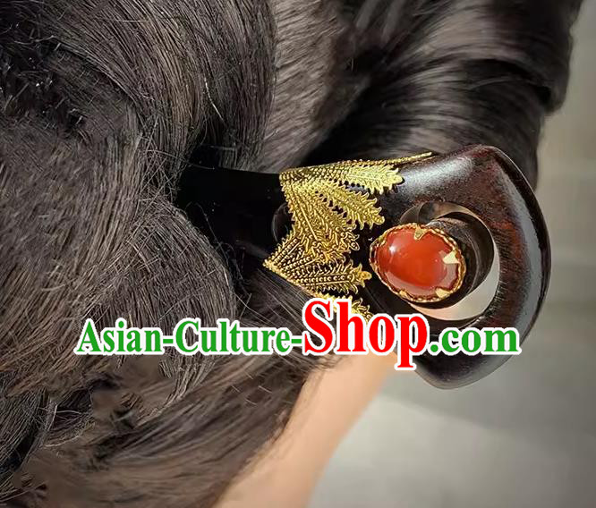 Handmade Christmas Gift Chinese Hanfu Ebony Hairpin Traditional Hair Stick Cheongsam Hair Jewelry