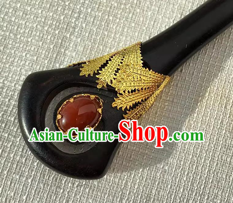 Handmade Christmas Gift Chinese Hanfu Ebony Hairpin Traditional Hair Stick Cheongsam Hair Jewelry