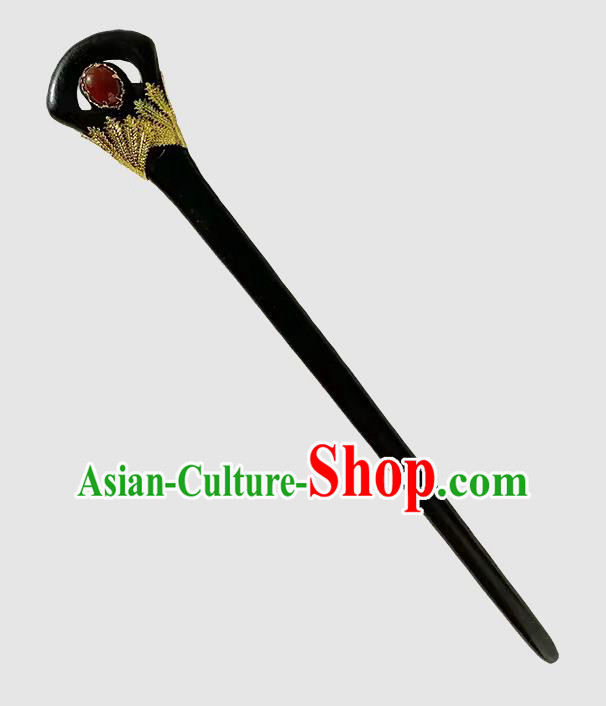 Handmade Christmas Gift Chinese Hanfu Ebony Hairpin Traditional Hair Stick Cheongsam Hair Jewelry