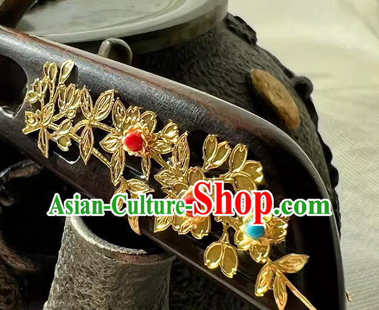 Chinese Handmade Ebony Hairpin Traditional Hanfu Wood Hair Stick Cheongsam Hair Jewelry Christmas Gift