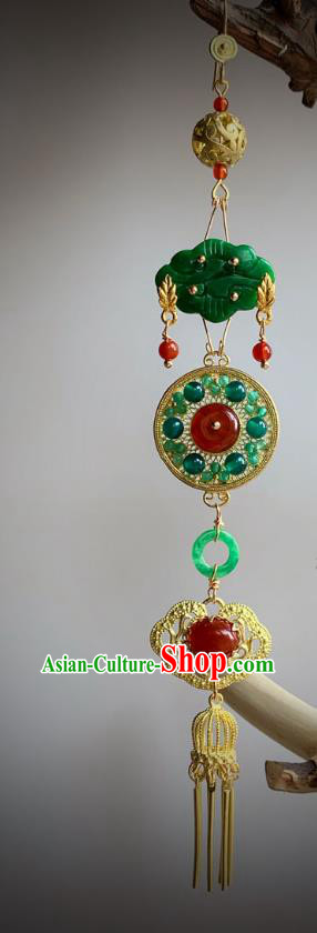 Christmas Gift Chinese Hanfu Jewelry Traditional Jade Brooch Handmade Cheongsam Breastpin Pendant