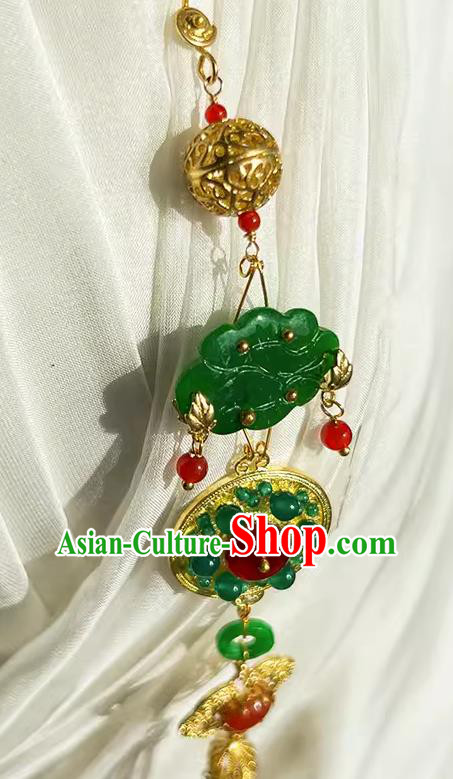Christmas Gift Chinese Hanfu Jewelry Traditional Jade Brooch Handmade Cheongsam Breastpin Pendant