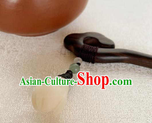 Cheongsam Hair Jewelry Handmade Christmas Gift Chinese Hanfu Jade Mangnolia Headgear Traditional Ebony Hairpin