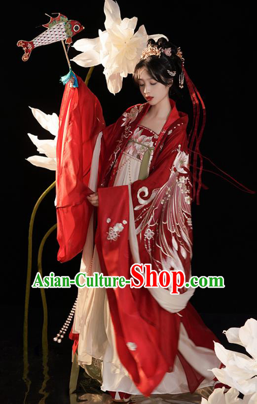 China Ancient Noble Beauty Clothing Tang Dynasty Empress Costumes Traditional Embroidered Hanfu Dresses