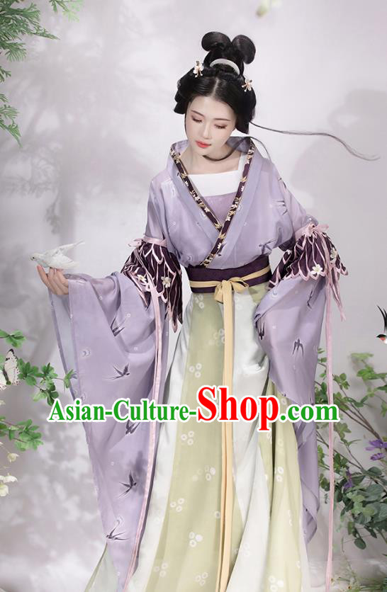 China Traditional Hanfu Dresses Ancient Southern and Northern Dynasties Court Lady Costumes