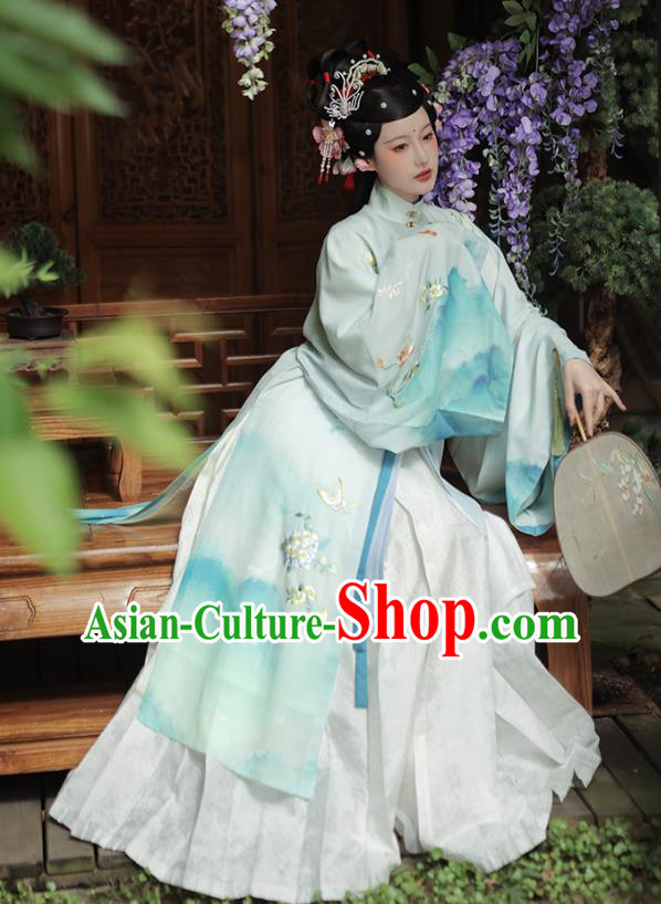 China Ancient Ming Dynasty Court Woman Costume Traditional Shaoxing Opera Water Sleeve Hanfu Dresses
