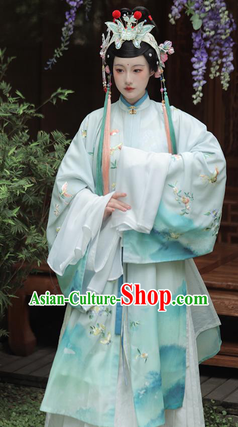 China Ancient Ming Dynasty Court Woman Costume Traditional Shaoxing Opera Water Sleeve Hanfu Dresses