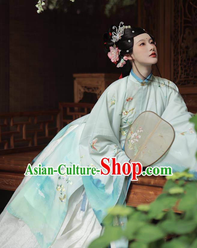 China Ancient Ming Dynasty Court Woman Costume Traditional Shaoxing Opera Water Sleeve Hanfu Dresses