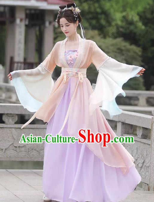 China Traditional Hanfu Classical Dance Dress Jin Dynasty Princess Clothing Ancient Fairy Costumes