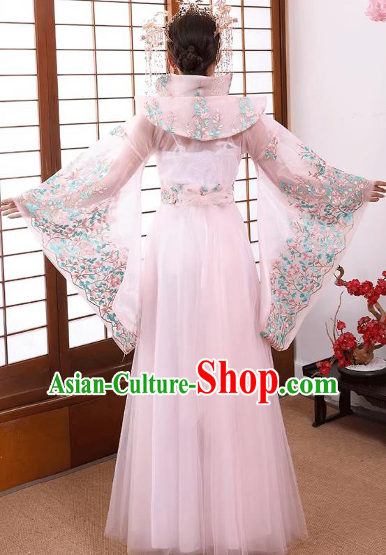 China Ancient Imperial Consort Costume Tang Dynasty Empress Clothing Pink Hanfu Dress