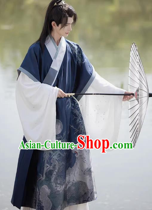 China Ming Dynasty Young Childe Historical Costumes Ancient Swordsman Hanfu Outfit