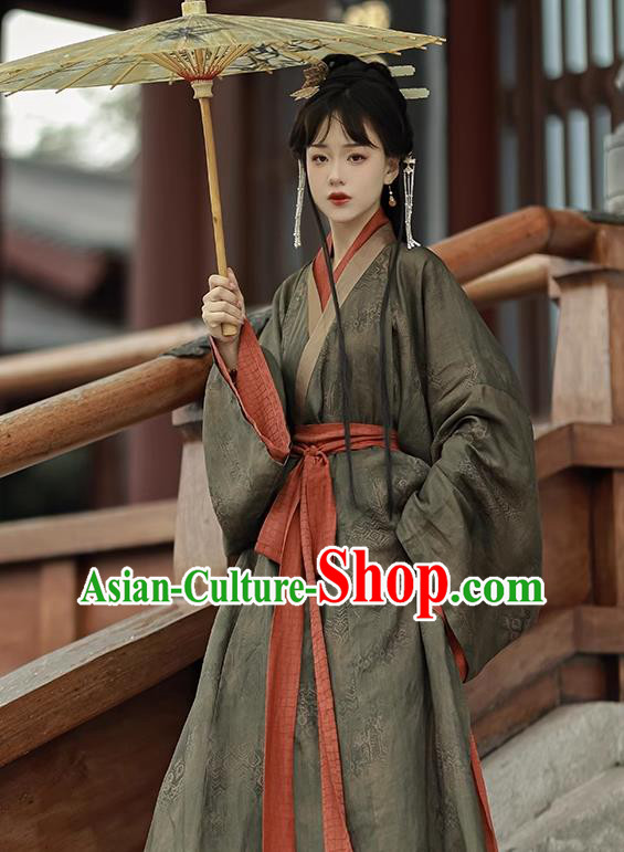 China Song Dynasty Young Lady Replica Costumes Hanfu Long Gowns Ancient Royal Princess Clothing