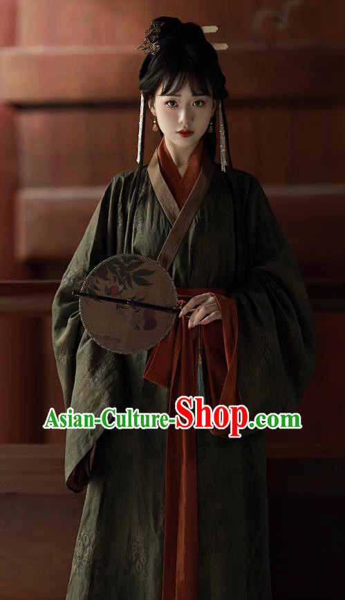 China Song Dynasty Young Lady Replica Costumes Hanfu Long Gowns Ancient Royal Princess Clothing