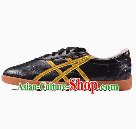 Top Tai Chi Shoes Chinese Kung Fu Shoes Martial Arts Competition Shoes Black Leather Shoes
