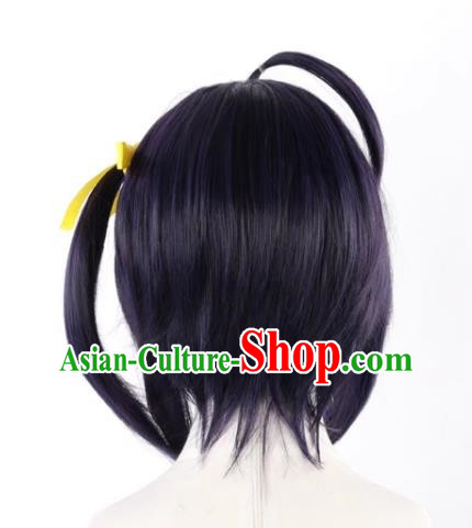 Chuunibyou Also Wants To Fall In Love With The Six Flowered Blue Purple And Black Hairband And Cosplay Wig