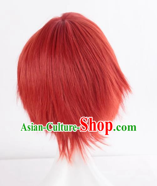 Assassination Classroom Akabane Industry Emiya Shirou Orange Red Short Hair Cos Wig Fake Hair