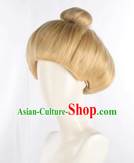 Spirited Away Yubaba Full Headgear Light Yellow Hair Bag Without Bangs Anime COS Full Wig