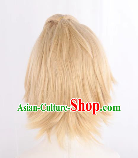 Tokyo Swastika Avengers Sano Manjiro Light Blond Big Back Curly Short Hair Cos Wig