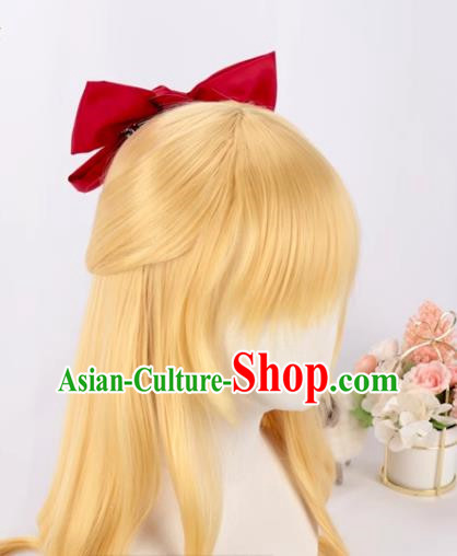 Anime Long Hair Cos Sailor Moon Venus Aino Minako Light Blonde Cosplay Wig