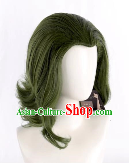 Movie Joker Mixed Green Short Curly Cosplay Wig