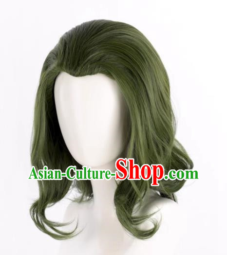 Movie Joker Mixed Green Short Curly Cosplay Wig