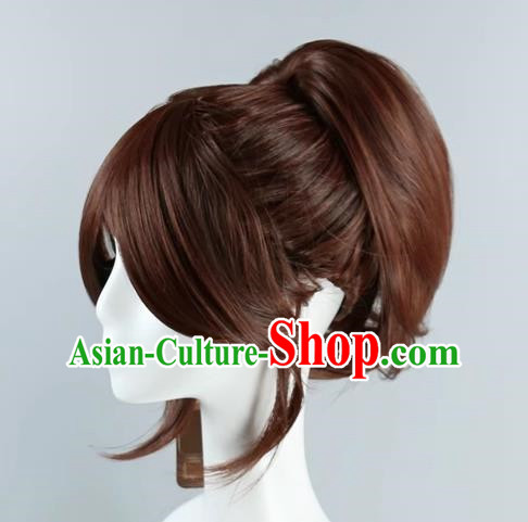 Brown Single Ponytail Wig