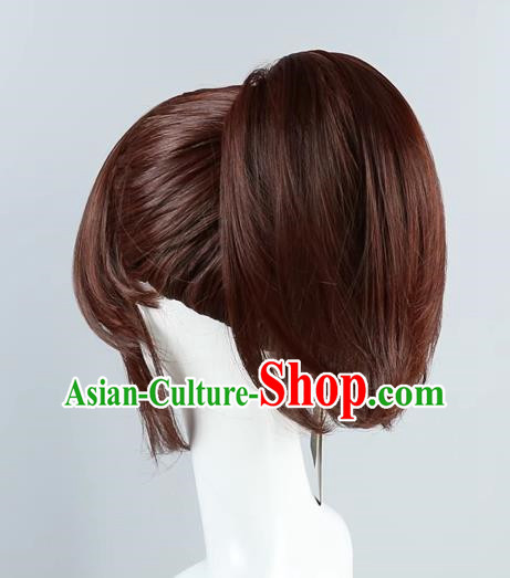 Brown Single Ponytail Wig