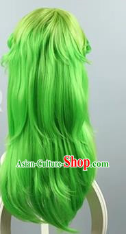 Niko Yellow Gradient Green Reversed COS Long Straight Hair Wig