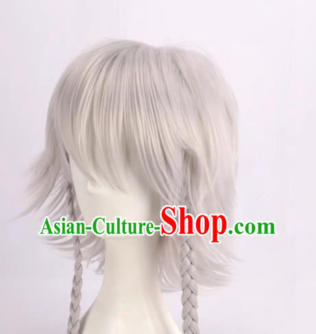 Touhou Project Sakuya Izayoi Cos Fake Hair Double Twist Silver White Cosplay Wig