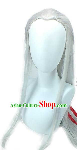 Ancient Costume Wig Male Ancient Style Knight Stage Performance Props Scholar Hanfu Immortal Fairy Style Cos Fake Headgear