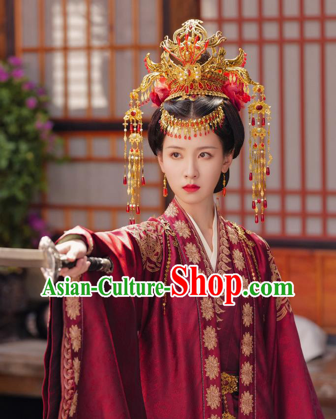 Mysterious Lotus Casebook China Ancient Empress Costumes TV Series Qiao Wanwan Wedding Replica Clothing