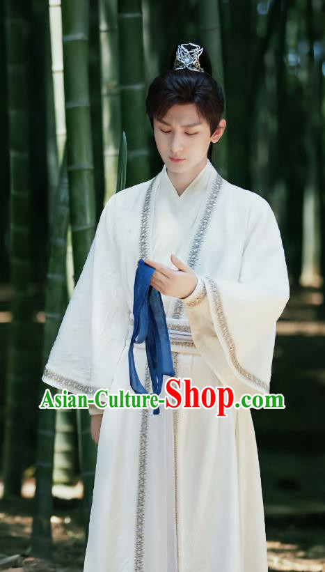 TV Series China Mysterious Lotus Casebook Swordsman Li Xiangyi White Clothing Ancient Young Hero Replica Costumes