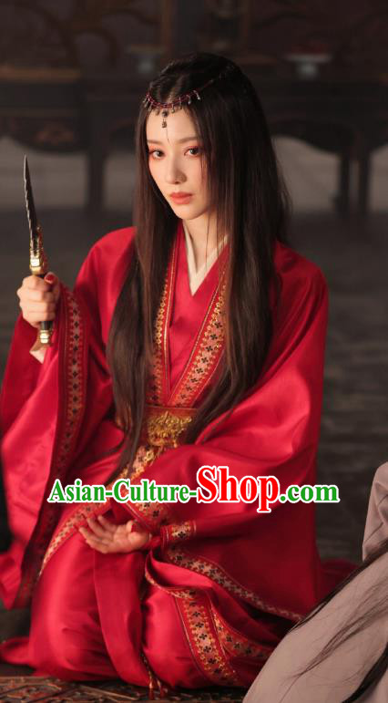 China Ancient Heroine Red Dress Female Swordsman Clothing TV Series Mysterious Lotus Casebook Jiao Liqiao Costumes