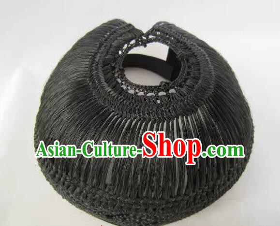 Handmade Chinese Taoist Hat Traditional Taoism Headband Black Headwear