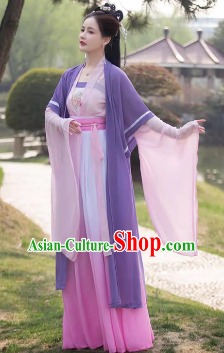 China Song Dynasty Female Replicate Clothing Traditional Hanfu Fairy Dress Ancient Princess Clothing